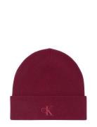 Calvin Klein Ck Fine Rib Beanie Burgundy
