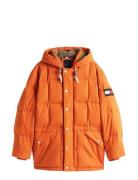 Tommy Hilfiger Square Baffled Down Parka Orange