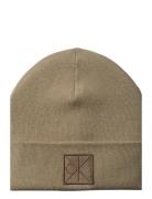 Calvin Klein Emblem Patch Fine Rib Beanie Beige