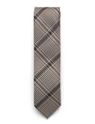Lindbergh Black Checked Tie 7 Cm Brun