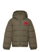 Hugo Kids Puffer Jacket Khaki Green