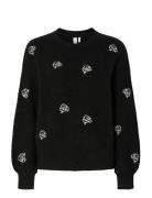 YAS Yasfleur Ls Knit Pullover S. Noos Svart