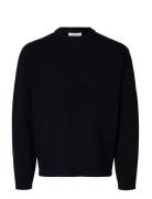 Selected Slhteller Fn Relaxed Crew Neck Noos Marinblå