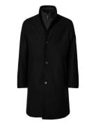Selected Slhrainar Wool Blend Coat Noos Svart