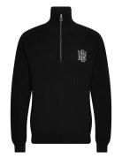 BLS Hafnia Applique Zip Up Knit Svart