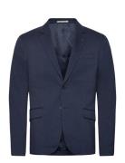 Scotch & Soda Yarn-Dyed Notch Lapel Regular Fit Blazer Marinblå