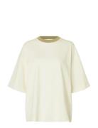 Selected Slfcolwoman 2/4 Over D Contrast Tee Kräm