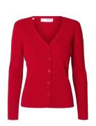 Selected Slfcarly Ls Knit Cardigan Röd