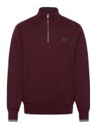 Fred Perry Half Zip Sweatshirt Burgundy