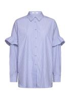 Coster Copenhagen Cc Heart Gia Stripe Frill Shirt Blå