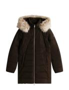 Tommy Hilfiger Mw Down Slim Coat With Fur Brun
