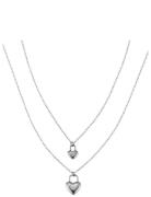 By Jolima Heart Locker Necklace Silver
