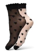 Becksöndergaard Dagmar Hearts Sock 2 Pack Svart