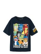 Name It Nkmstuff Stumbelg Ss Nreg Top Box Sky Marinblå