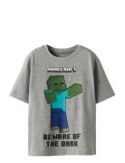 Name It Nkmsumba Minecraft Ss Nreg Top Box Bfu Grå