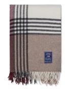 Lexington Home St /Burgundy Checked Recycled Wool Throw Brun