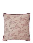 Lexington Home Horses Organic Cotton Velvet Pillow Cover Burgundy