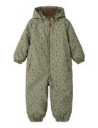 Lil'Atelier Nmmlasnow10 Snowsuit Aop Fo Lil Khaki Green
