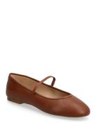 Lauren Ralph Lauren Jayna Nappa Leather Mary Jane Flat Brun