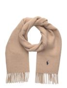 Polo Ralph Lauren Fringe-Trim Wool Scarf Beige