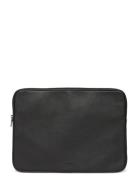 SANDQVIST Leather Laptop Case Piping Svart