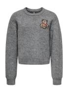 Kids Only Kogteddy L/S Pullover Knt Noos Grå