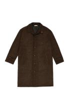 Prohibited Herringb Wool Coat Brun
