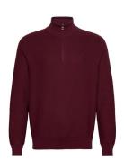 Polo Ralph Lauren Mesh-Knit Cotton Quarter-Zip Sweater Burgundy