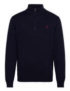 Polo Ralph Lauren Cotton Quarter-Zip Sweater Marinblå