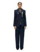 STINE GOYA 2435 Pinstripe Tailoring, Belted Ta Marinblå