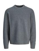 Jack & J S -Jornorrebro Knit Crew Neck Ln Jnr Grå