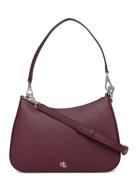 Lauren Ralph Lauren Crosshatch Leather Medium Danni Bag Burgundy