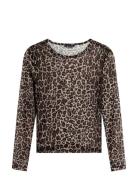 Tommy Jeans Tjw Slim Aop Mesh Ls Top Ext Brun