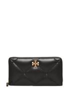 Tory Burch Kira Diamond Quilt Zip Continental Wallet Svart