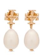 Tory Burch Kira Pearl Drop Earrings Guld