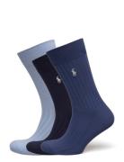 Polo Ralph Lauren Ribbed Cotton-Blend Trouser Sock 3-Pack Blå