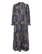 Lollys Laundry Evelynll Maxi Dress Ls Marinblå