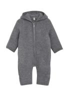 Huttelihut Pram Suit Wool Fleece Grå
