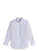 Tommy Hilfiger Poplin Ruffle Shirt Blå