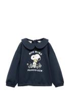 Mango Snoopy-Print Sweatshirt Marinblå