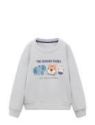 Mango Sweatshirt With Embroidered Animals Kräm