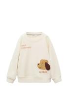 Mango Sweatshirt With Embroidered Animals Kräm
