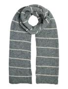 Pieces Pcnorma Long Stripe Scarf Bc Grå