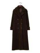 Lexington Clothing Maxi Belted Wool Blend Teddy Coat Brun