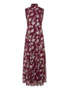 ROTATE Birger Christensen Sleeveless Maxi Dress Burgundy