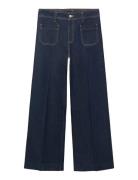 Mango Wide-Leg Jeans With Pockets Marinblå