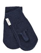 Copenhagen Colors Merino Wool Knitted Mittens Marinblå