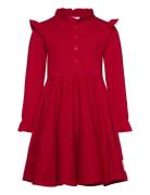 Geggamoja Flounce Collar Dress Navy Röd