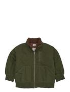 Copenhagen Colors Twill Bumper Jacket W. Sherpa Collar Khaki Green