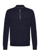 Tommy Hilfiger Lambswool Zip Polo Marinblå